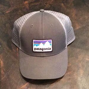 Patagonia Gray Trucker Hat with Logo Patch